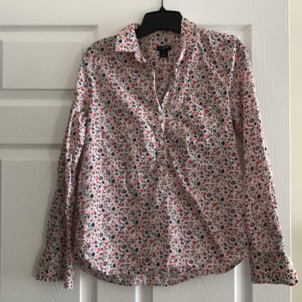 Jcrew Factory flower print half button up